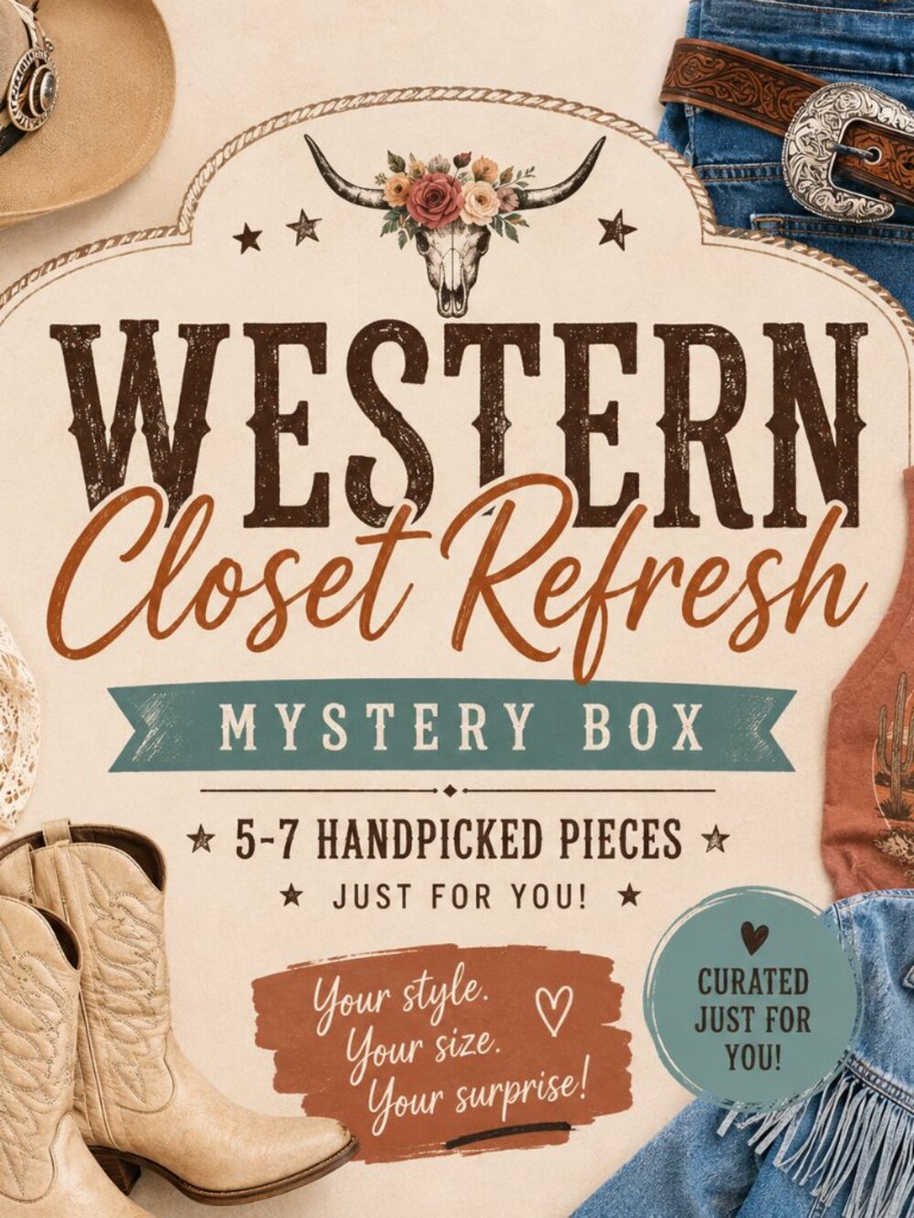 Western Closet Refresh! Personal curated box of 5-7 items picked just for you!